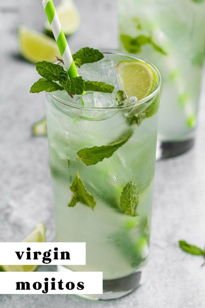 peanut butter virgin mojito with mint garnish