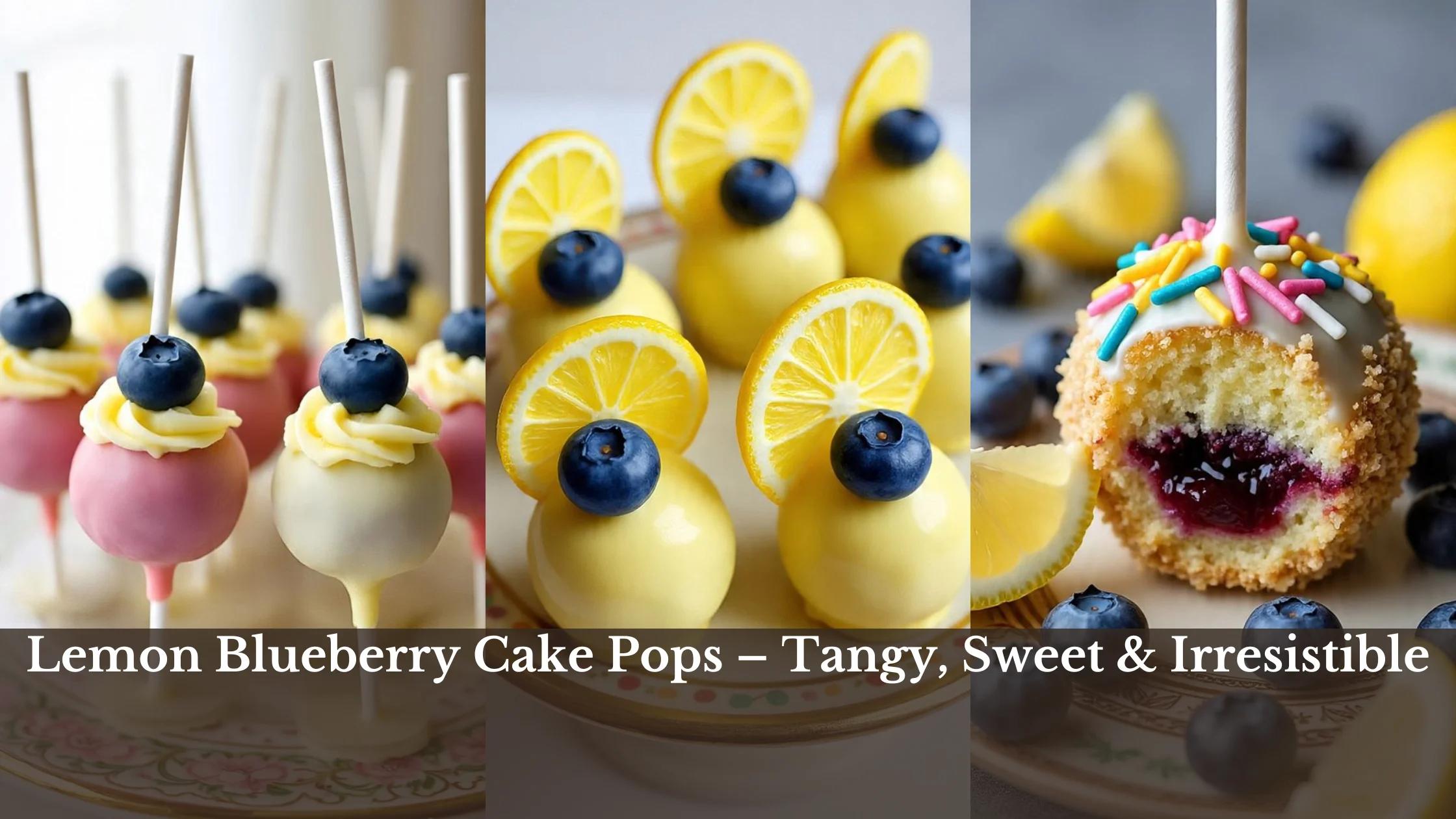 Ingredients for blueberry lemon cake pops displayed on a counter