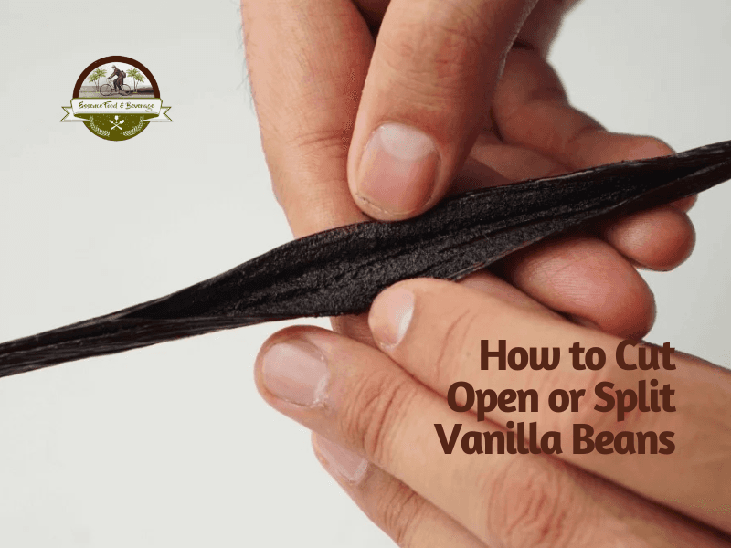 vanilla beans being sliced open