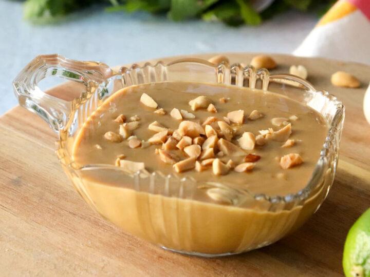 A bowl of homemade Keto Peanut Sauce