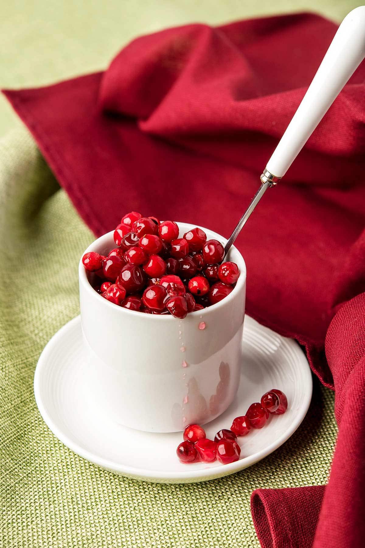 fresh lingonberries in a bowl