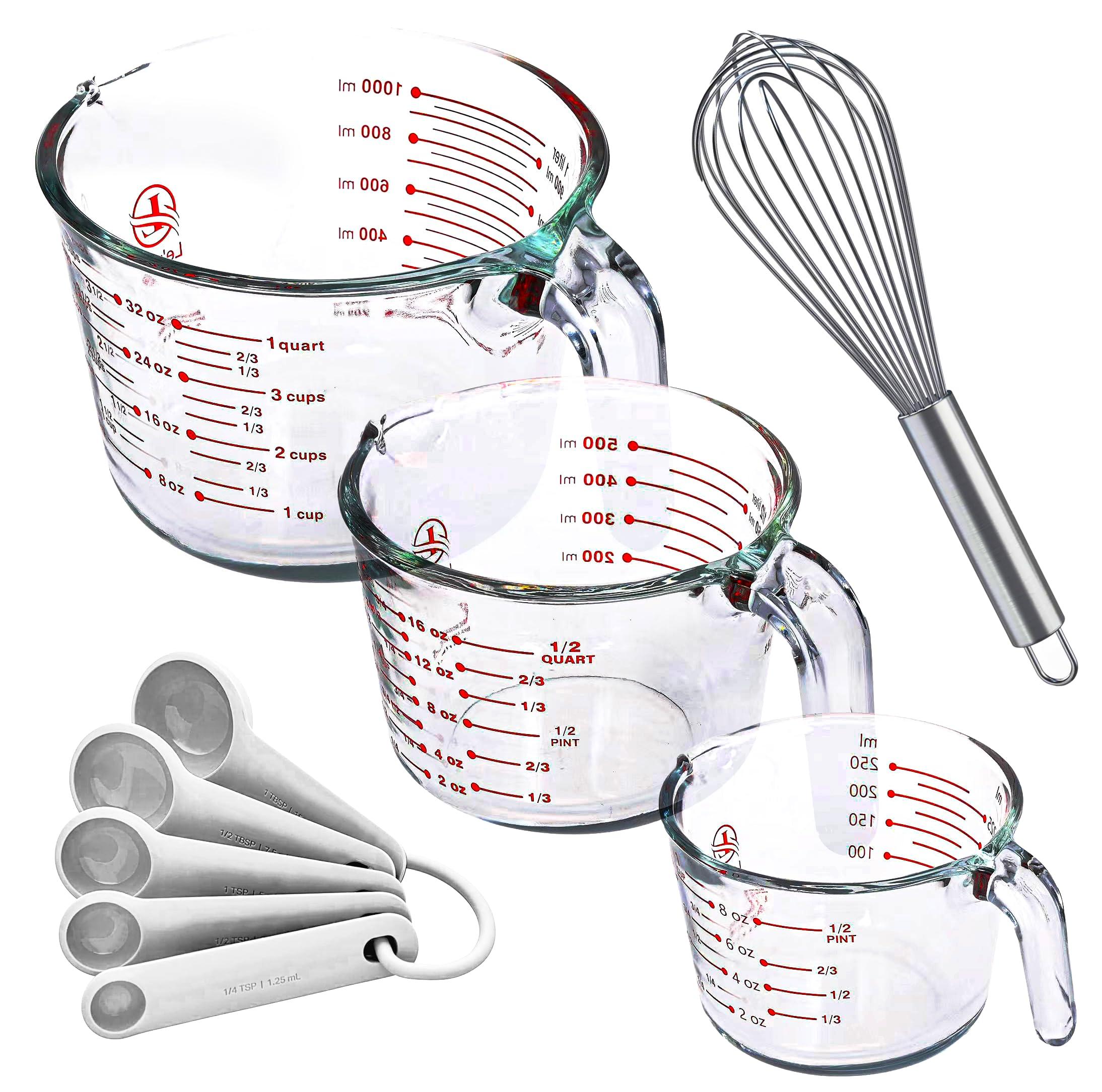 baking tools such as whisk, bowl, measuring cups
