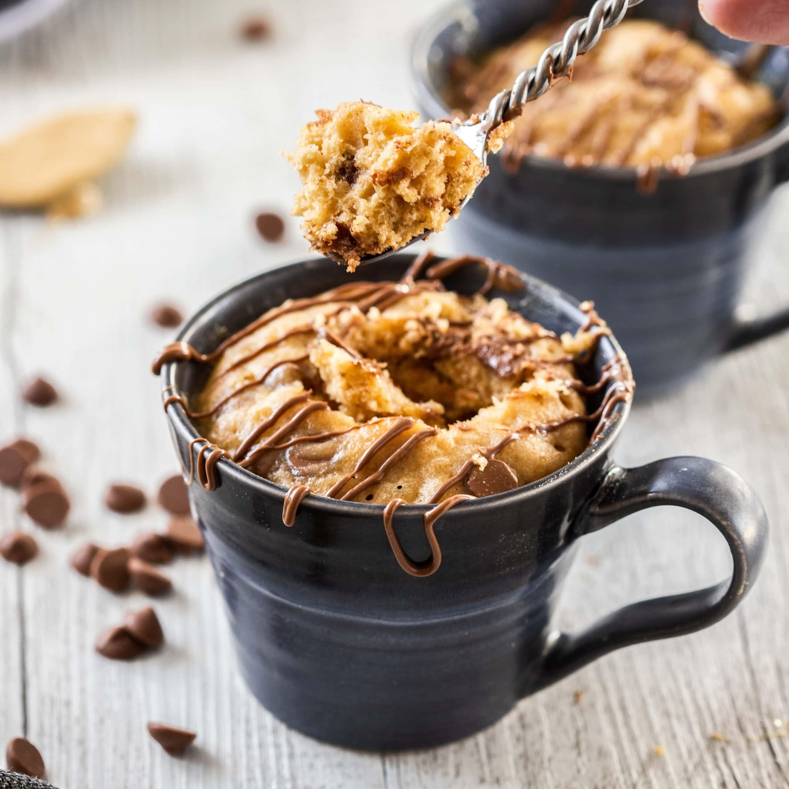 ingredients for peanut butter fudge mug cake