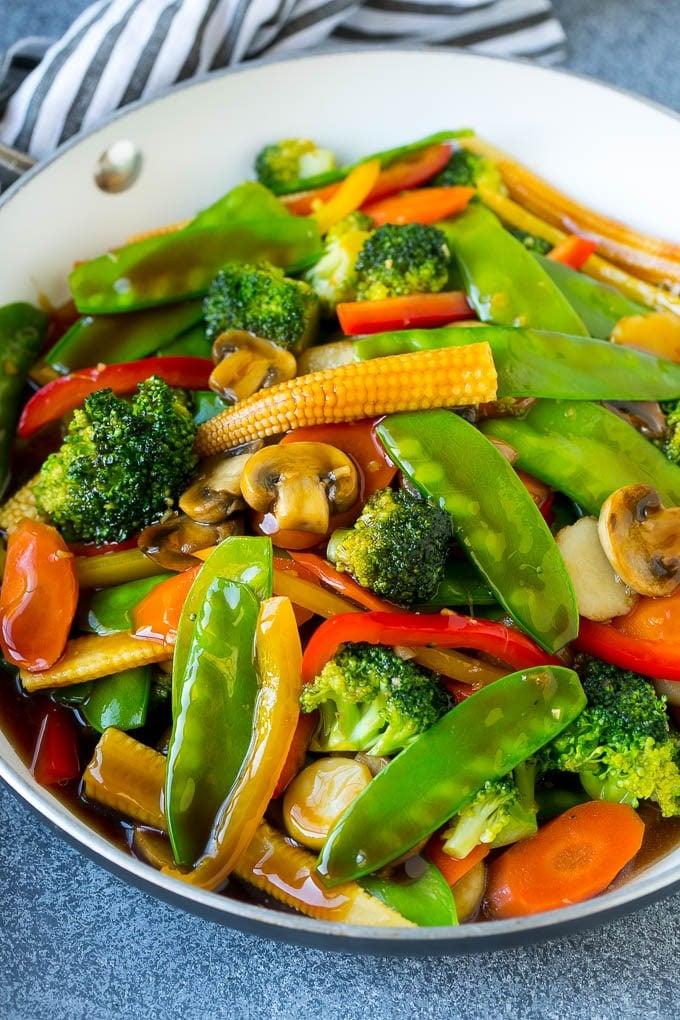 colorful vegetable stir-fry with broccoli