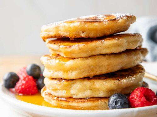 cottage cheese being added to pancake batter