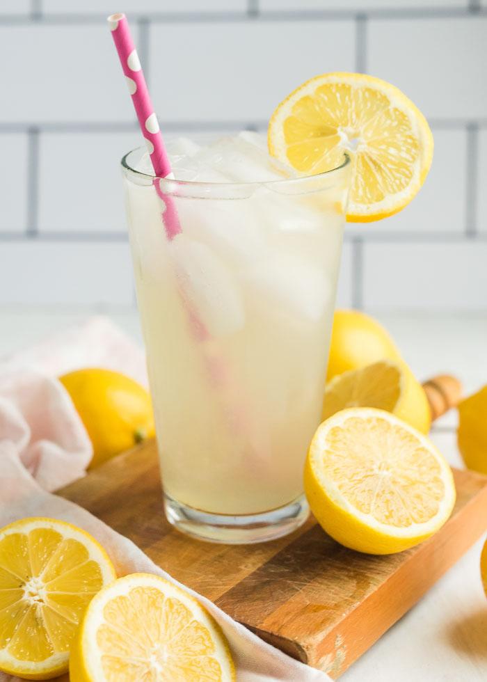 a refreshing glass of homemade lemonade