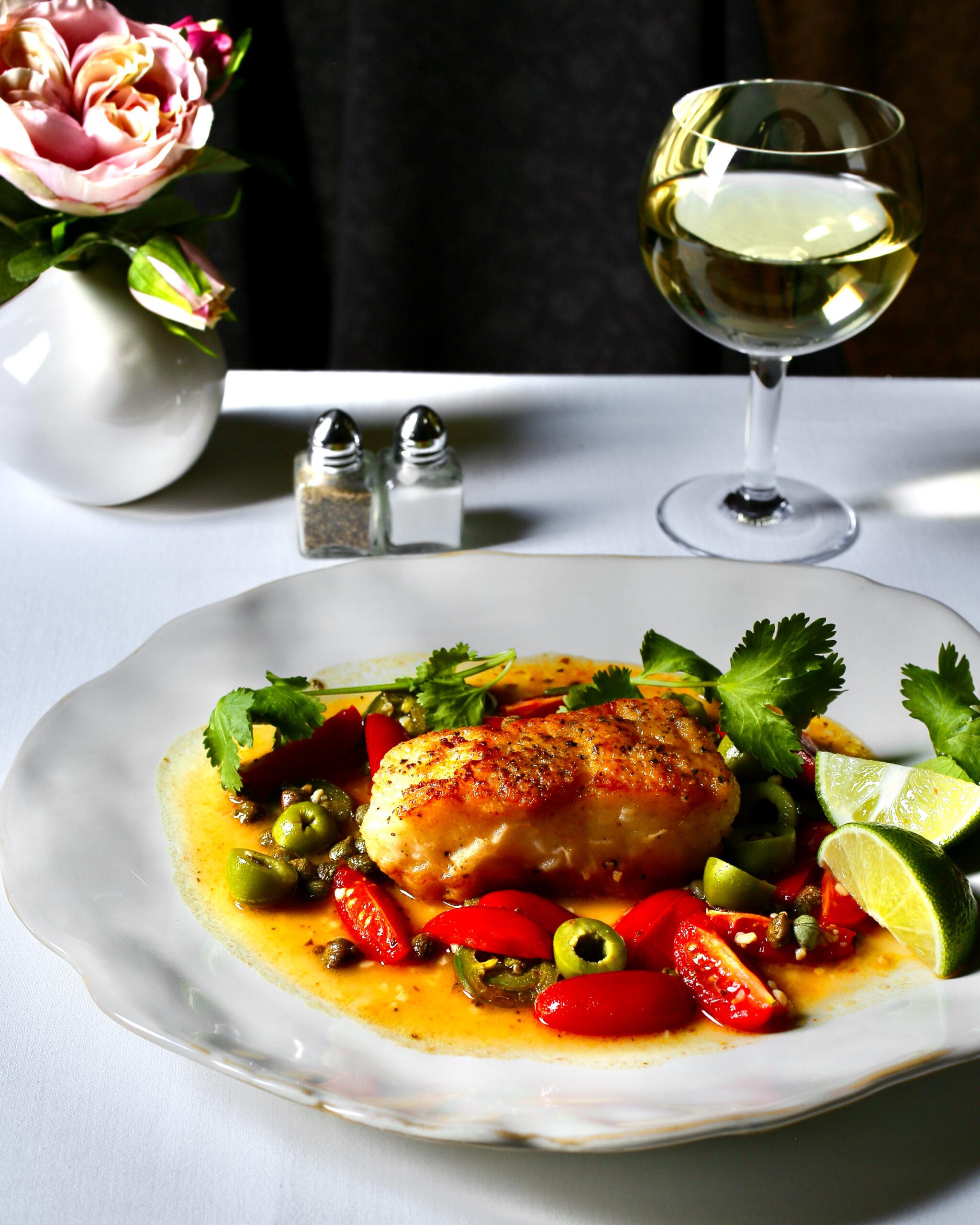 Spicy Seabass Chili with Grapes and Oregano