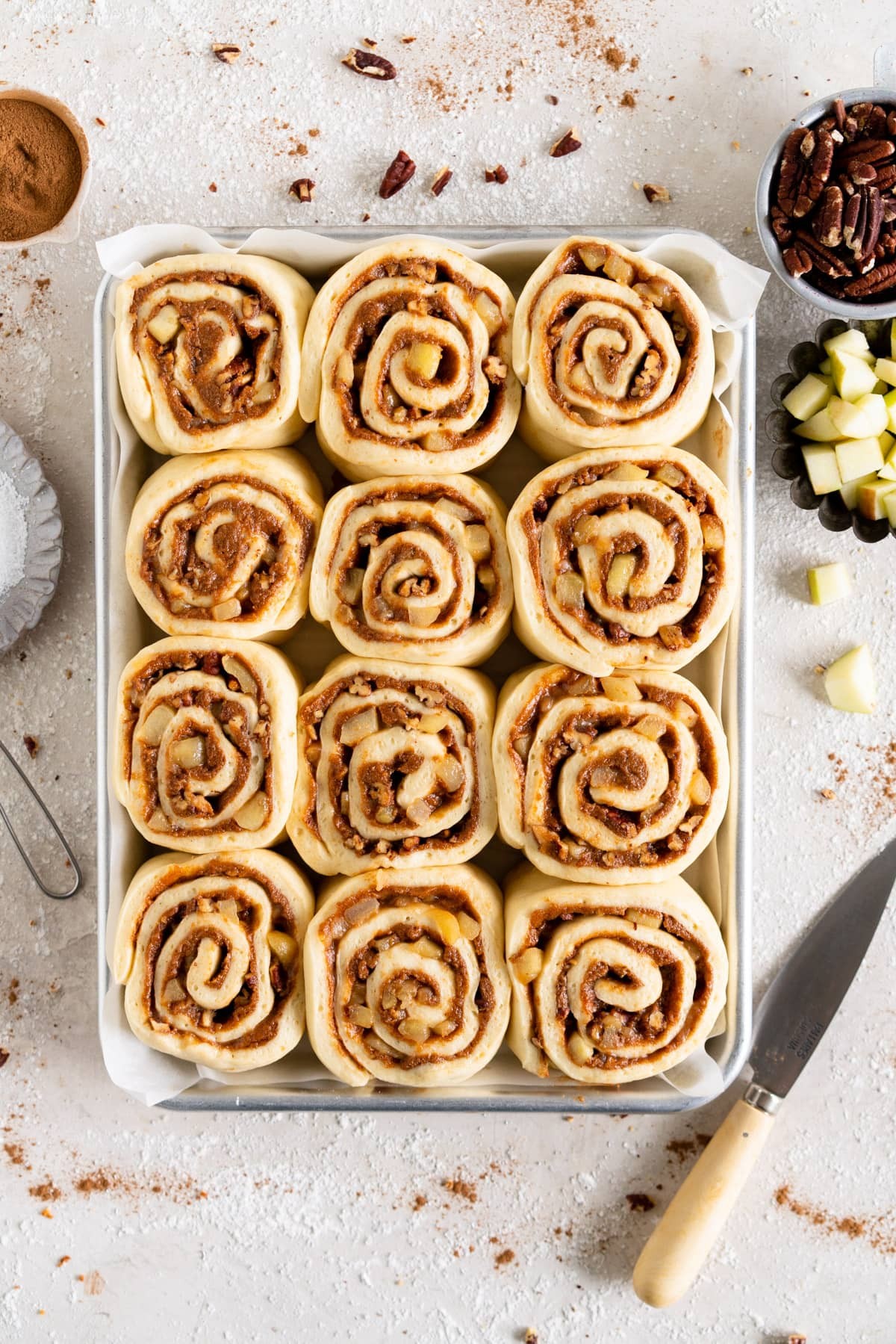 homemade apple cinnamon roll-ups, warm and golden brown