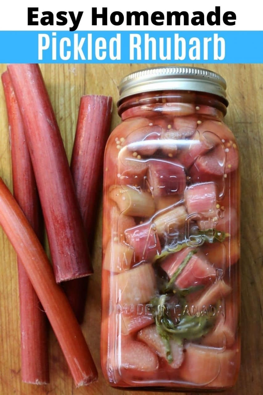 jars of homemade rhubarb conserve with fresh tarragon sprigs
