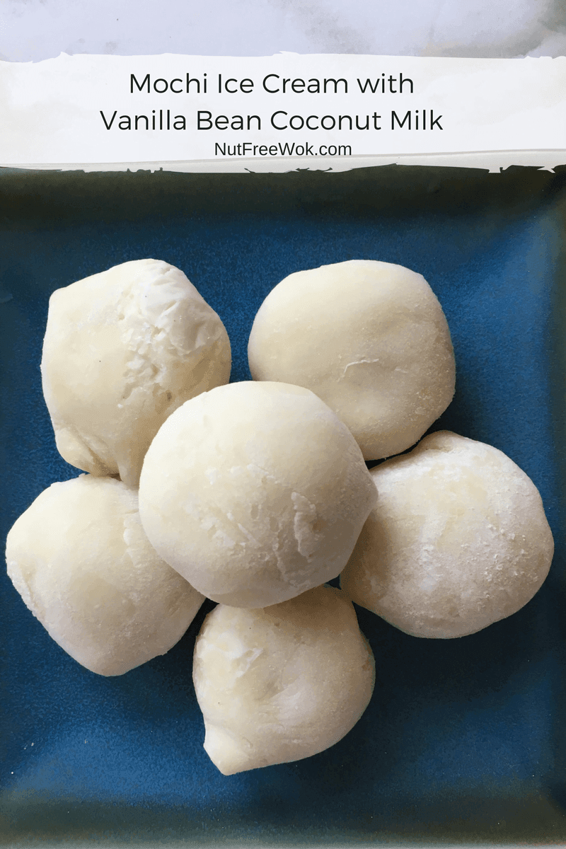 Mochi balls in vanilla cold brew, close up shot