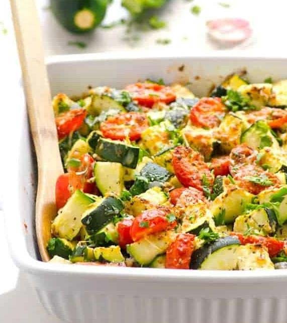 basil infused summer vegetable bake