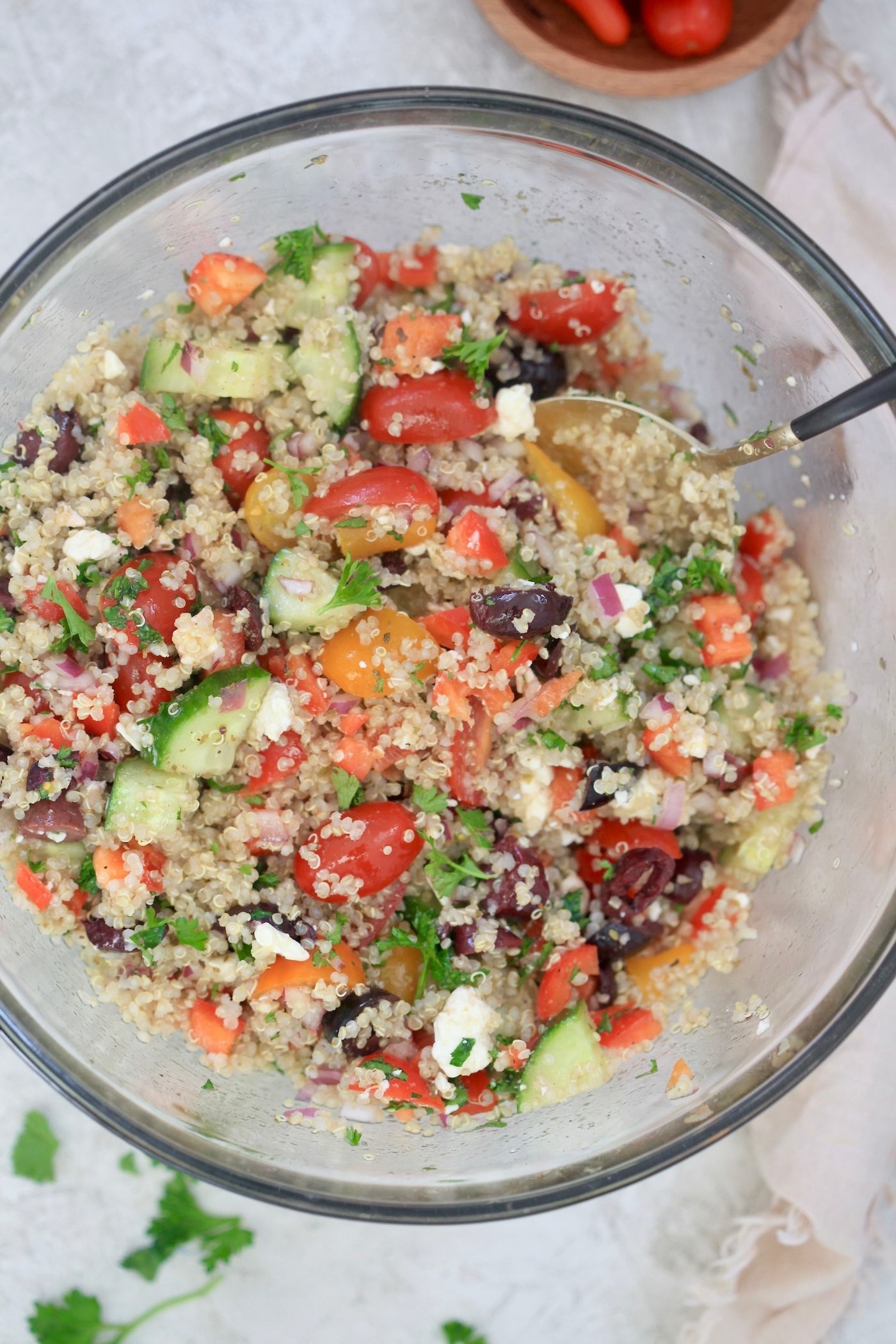 vibrant mediterranean quinoa salad