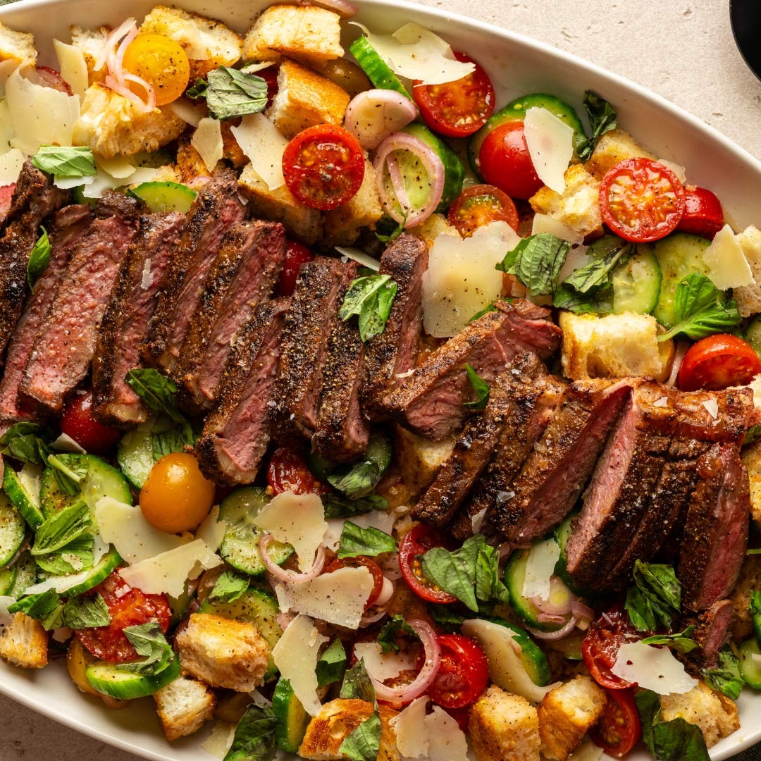 French Country Steak Salad with crusty bread